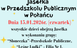 Plakat zapraszający na jasełka w przedszkolu