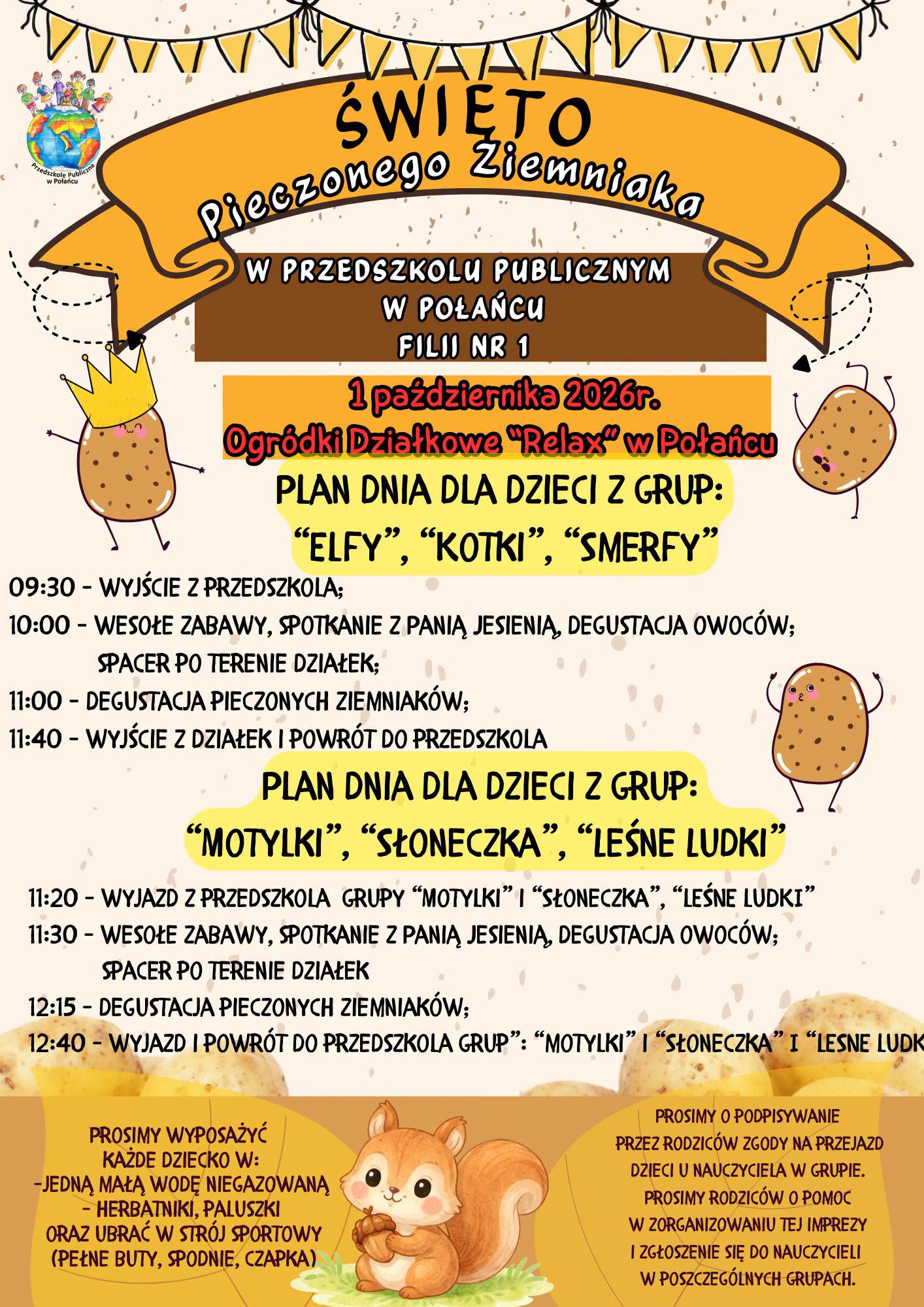 Plakat święto pieczonego ziemniaka
