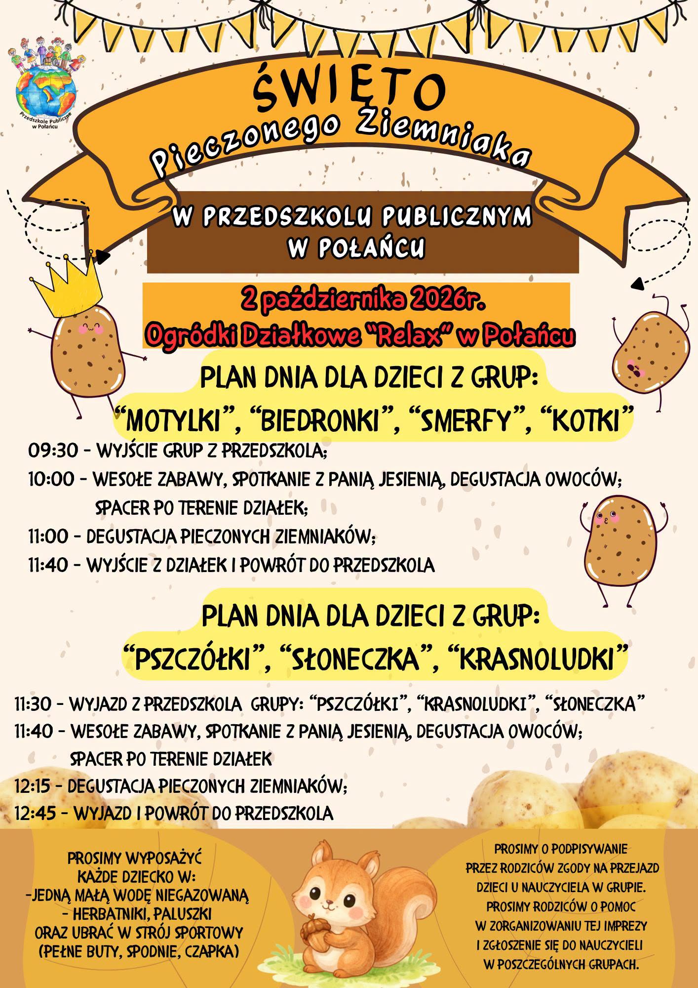 Plakat święto pieczonego ziemniaka