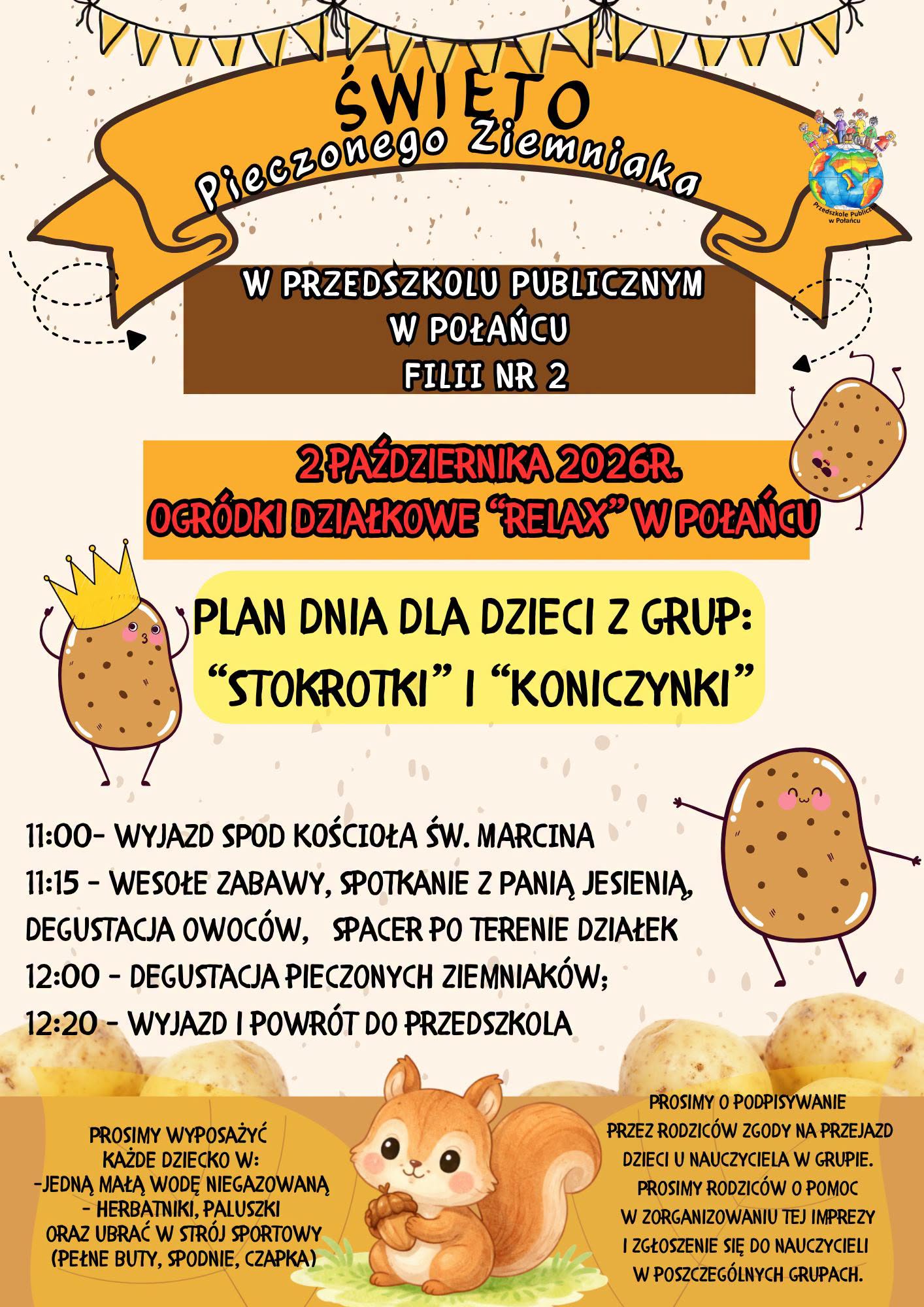 Plakat święto pieczonego ziemniaka
