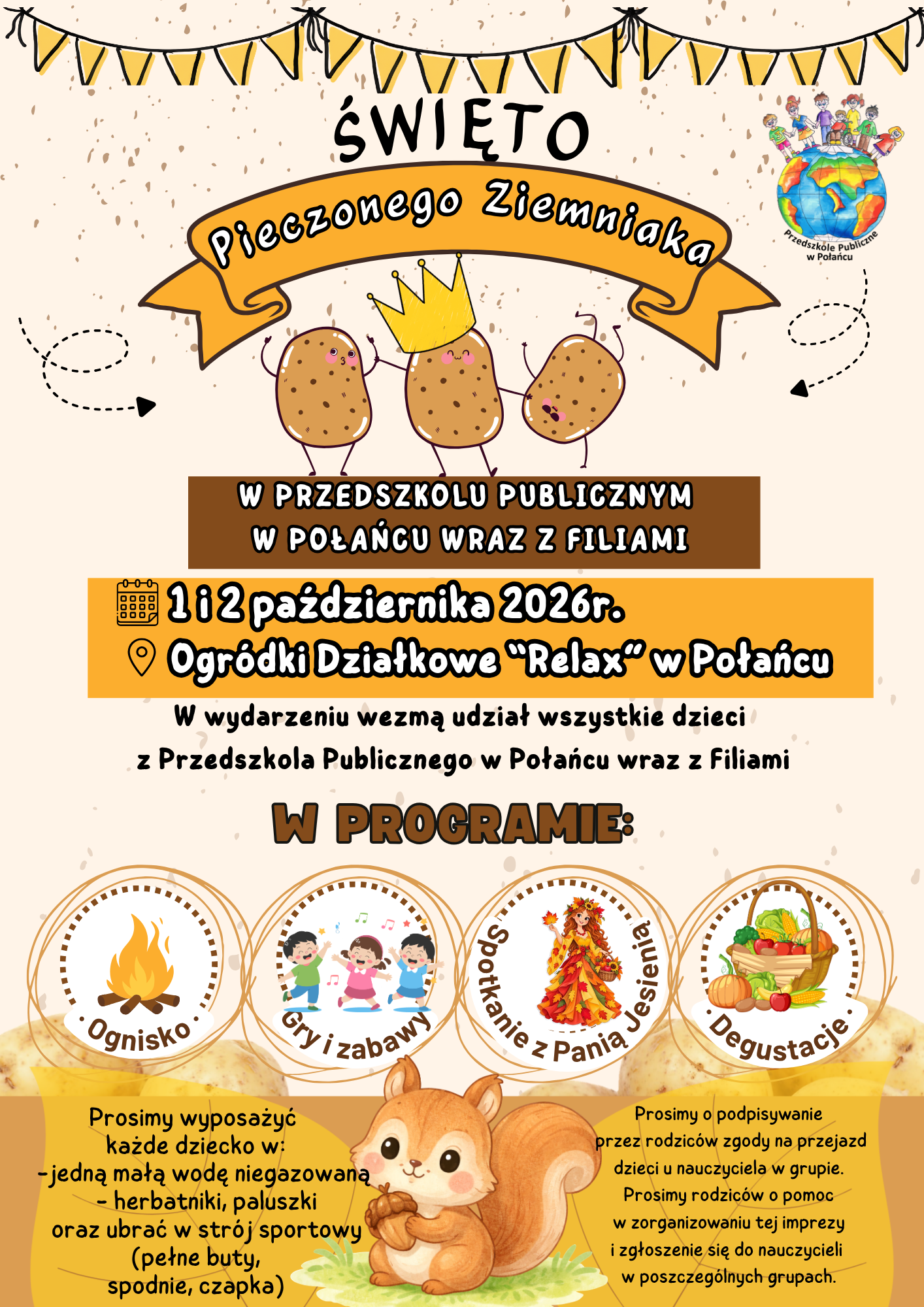 Plakat pieczony ziemniak