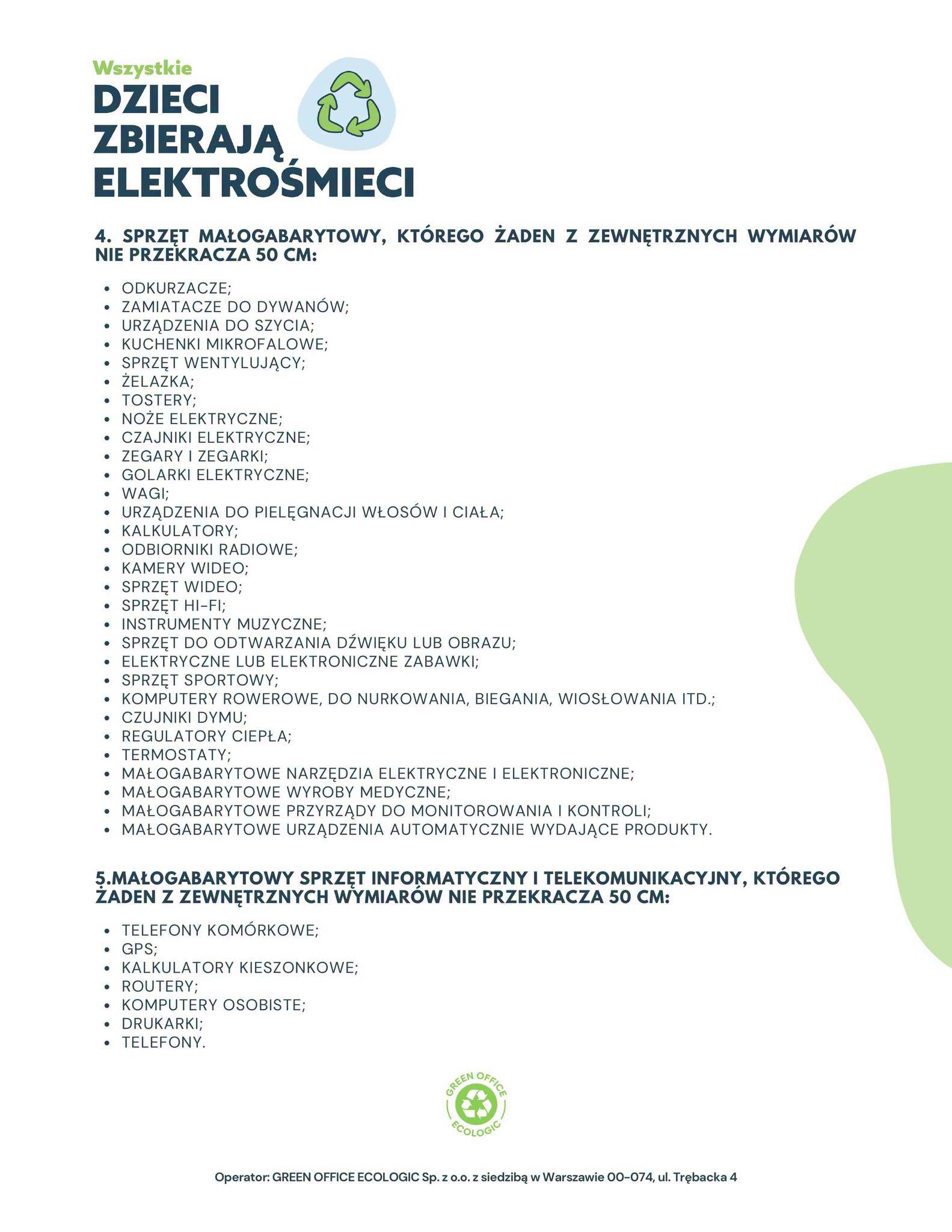 Plakat zbi&oacute;rka elektrośmieci 
