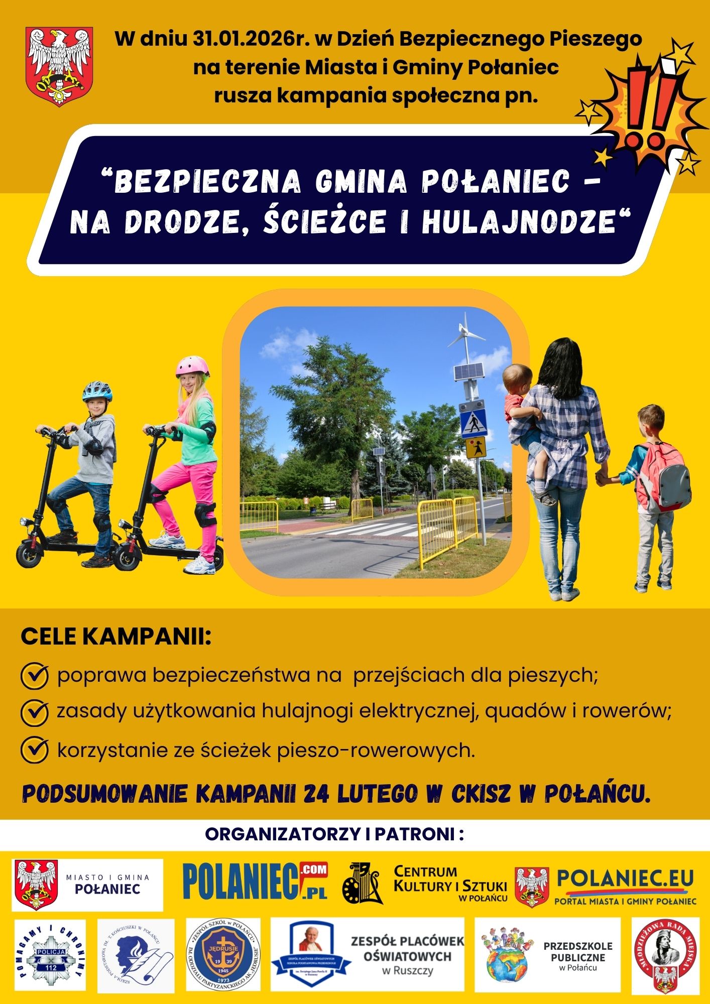 Plakat bezpieczna droga w&nbsp;Połańcu
