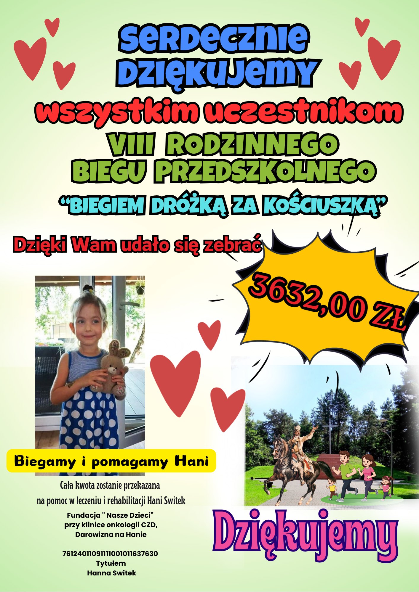 Plakat ze zbi&oacute;rki z&nbsp;biegu dla Hani