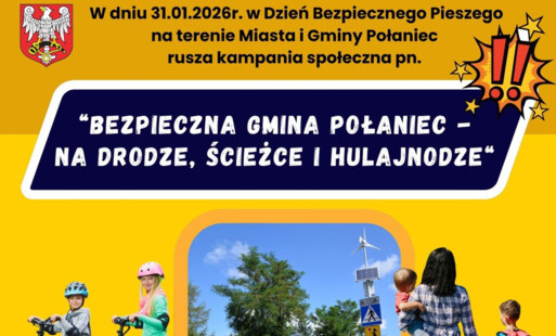 Plakat bezpieczna droga w Połańcu