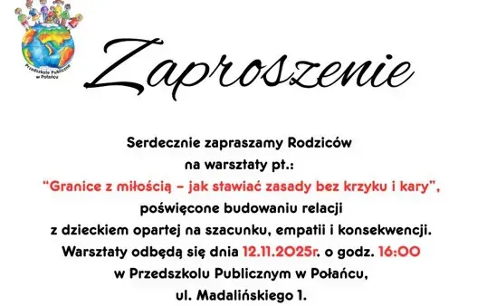 Zdjęcie do Serdecznie zapraszamy Rodzic&oacute;w na warsztaty pt.: