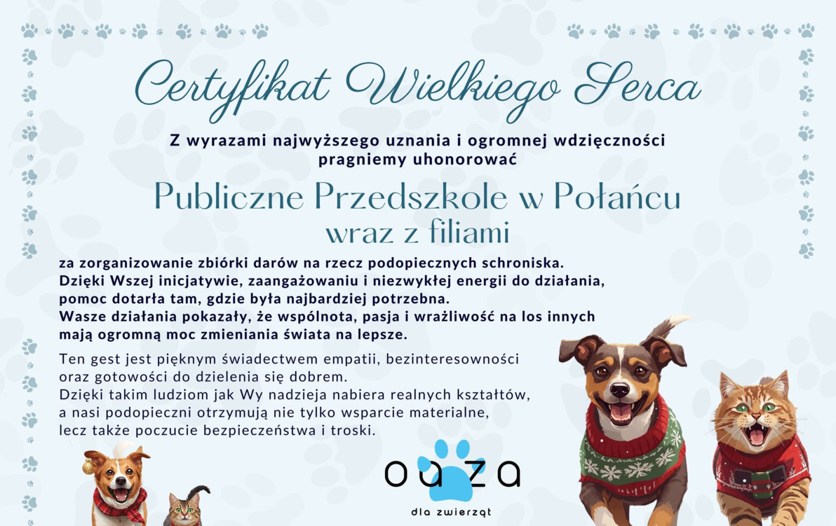 Zdjęcie do Zbi&oacute;rka artykuł&oacute;w dla zwierząt ze schroniska w Mielcu 