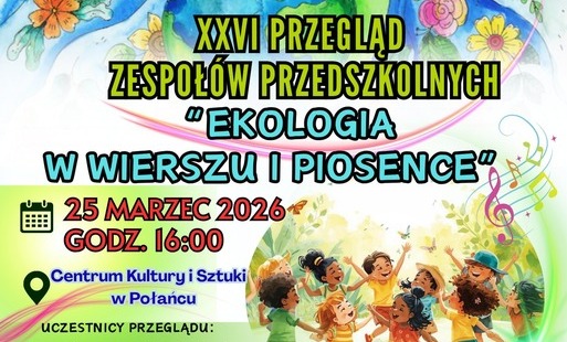 Plakat na XXVI Przegląd Zespołów Przedszkolnych 