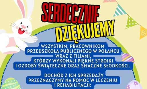 Plakat z rozliczenia kiermaszu świątecznego