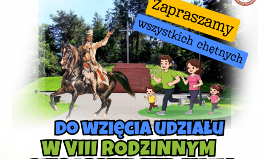 Plakat na VIII Bieg Kościuszkowski przedszkolaków 