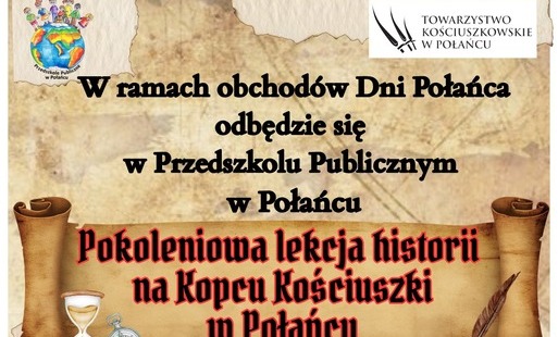 Plakat o lekcji historii dla przedszkolaków