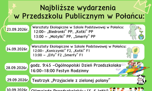 Harmonogram najbliższych wydarzeń