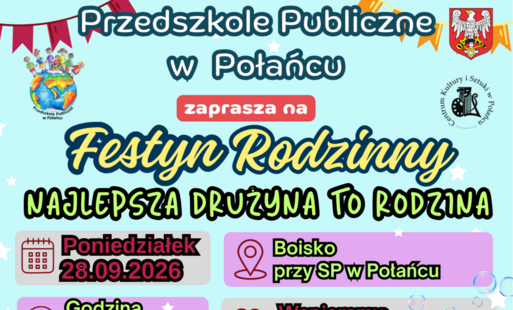 Plakat festyn rodzinny w przedszkolu